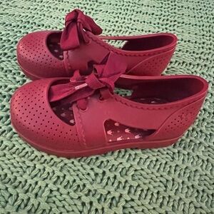 ZAXYNINA Jelly Shoes with Fabric Tie Size 8 Girls